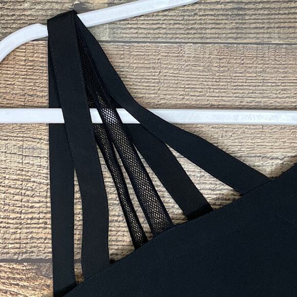 New Fabletics Liza Strappy Tank Top Solid Black Size Medium - Picture 3 of 10